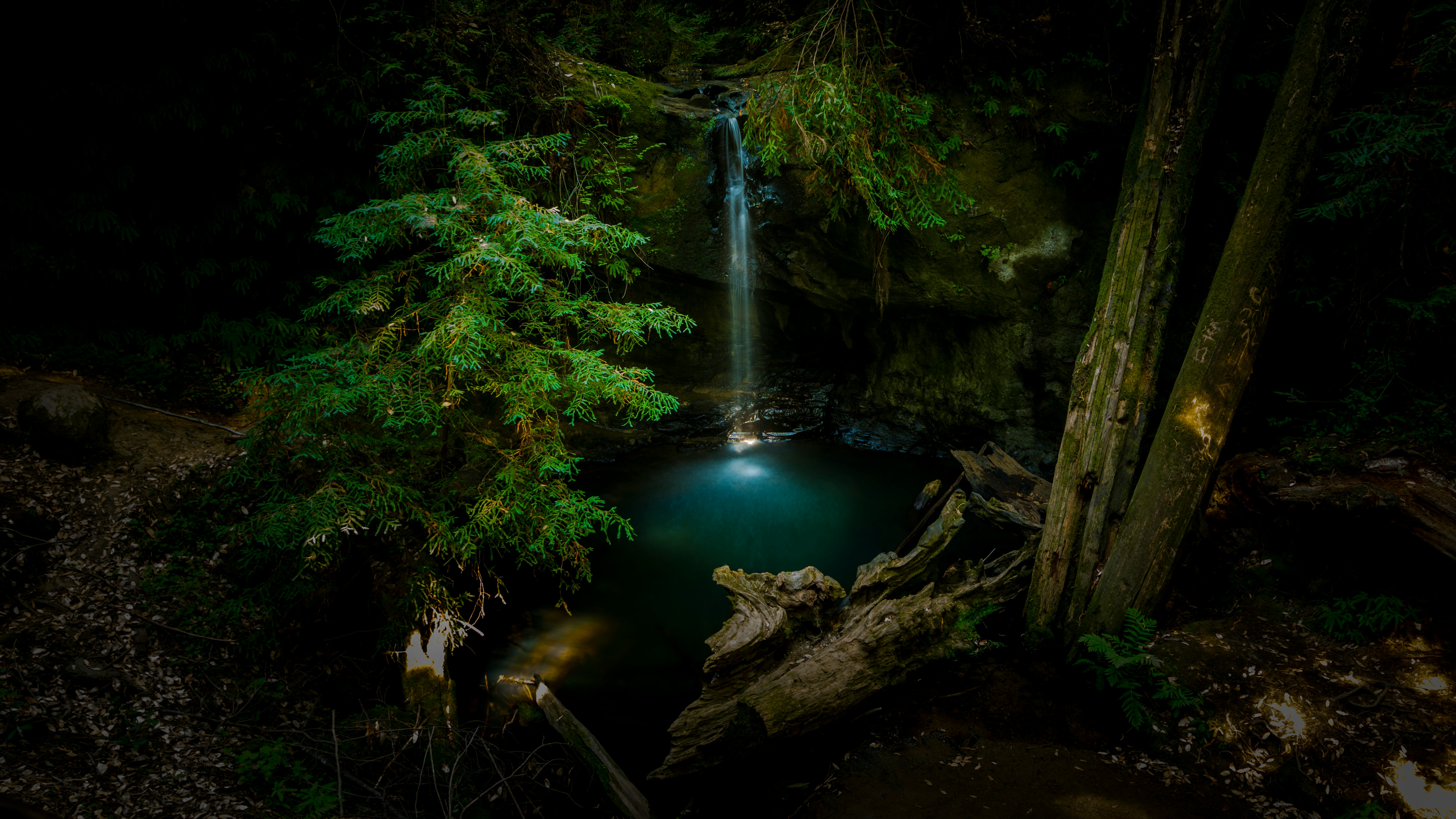 high angle view of water stream